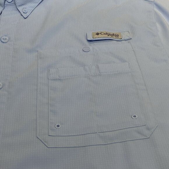 Columbia PFG Crystal Springs Short Sleeve Shirt Size XL Blue Fishing Vented - Picture 6 of 10